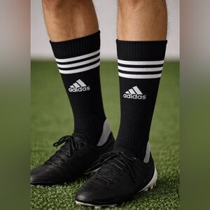 adidas Men's Black and White Soccer Socks